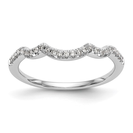 14K White Gold Contoured Wedding Band Mounting