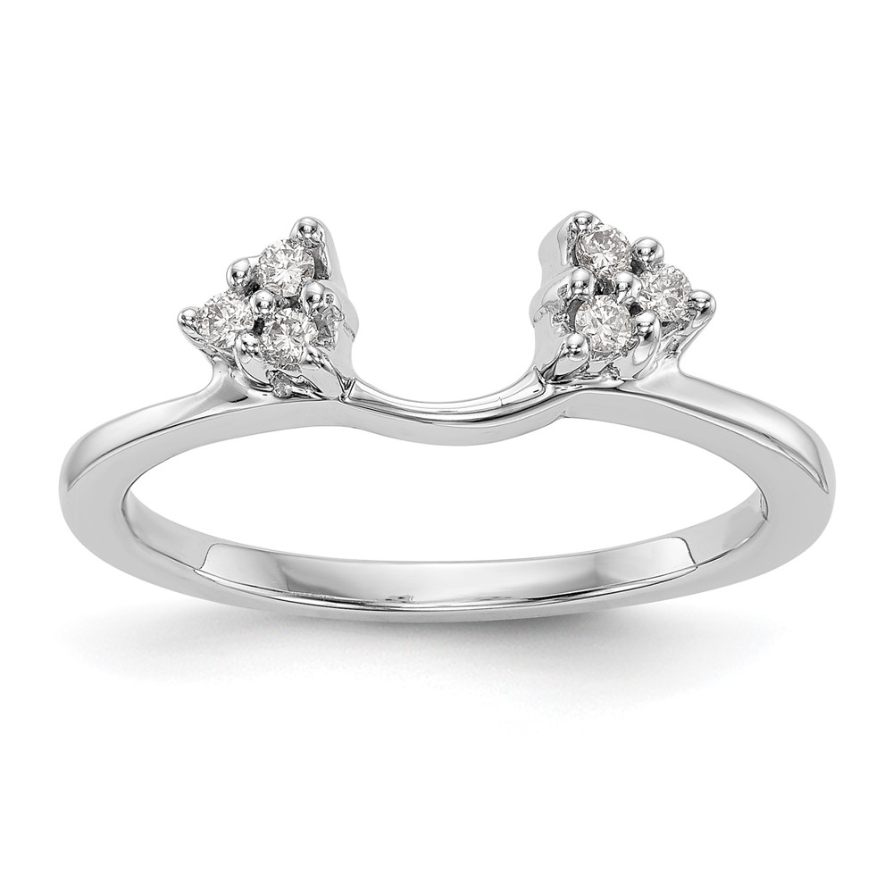 14K White Gold 0.12 Carat Lab Grown Diamond VS SI+ G+ Complete Ring Wrap