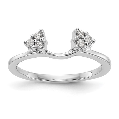 14K White Gold 0.12 Carat Lab Grown Diamond VS SI+ G+ Complete Ring Wrap