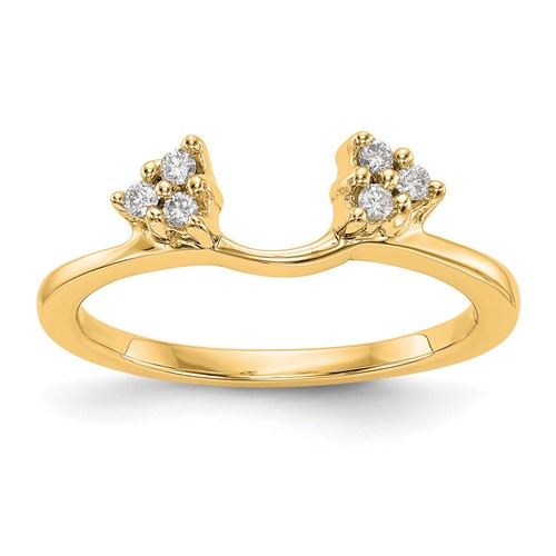 14K Yellow Gold 0.12 Carat Lab Grown Diamond VS SI+ G+ Complete Ring Wrap