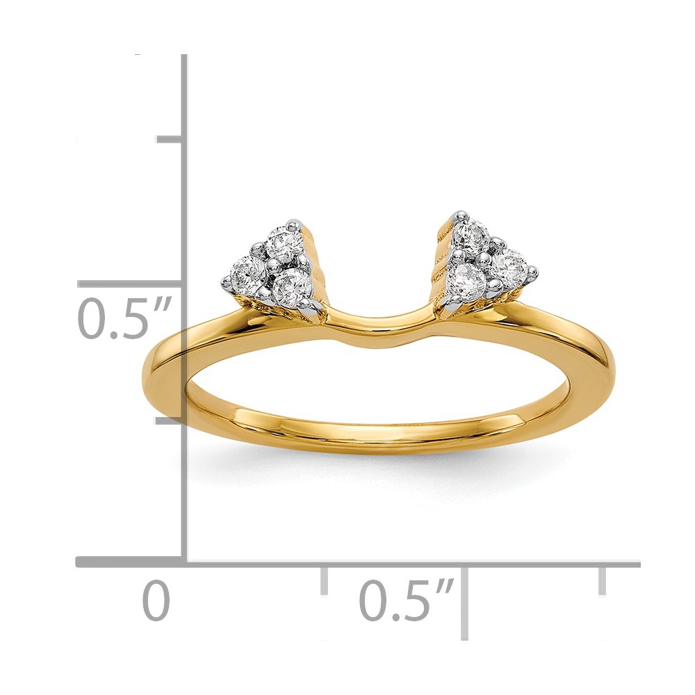 14k 1/6 carat Lab Grown Diamond VS/SI+ G+ Complete Ring Wrap (RM3065B-015-YLG)