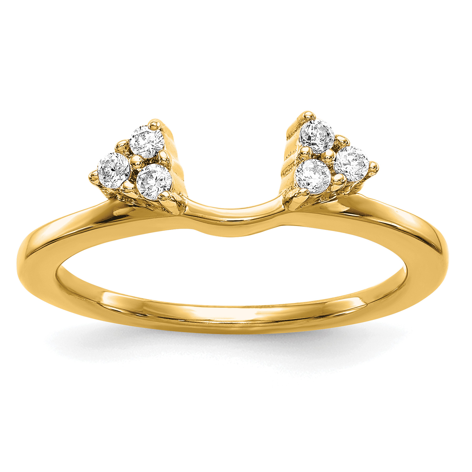 14k 1/6 carat Lab Grown Diamond VS/SI+ G+ Complete Ring Wrap (RM3065B-015-YLG)