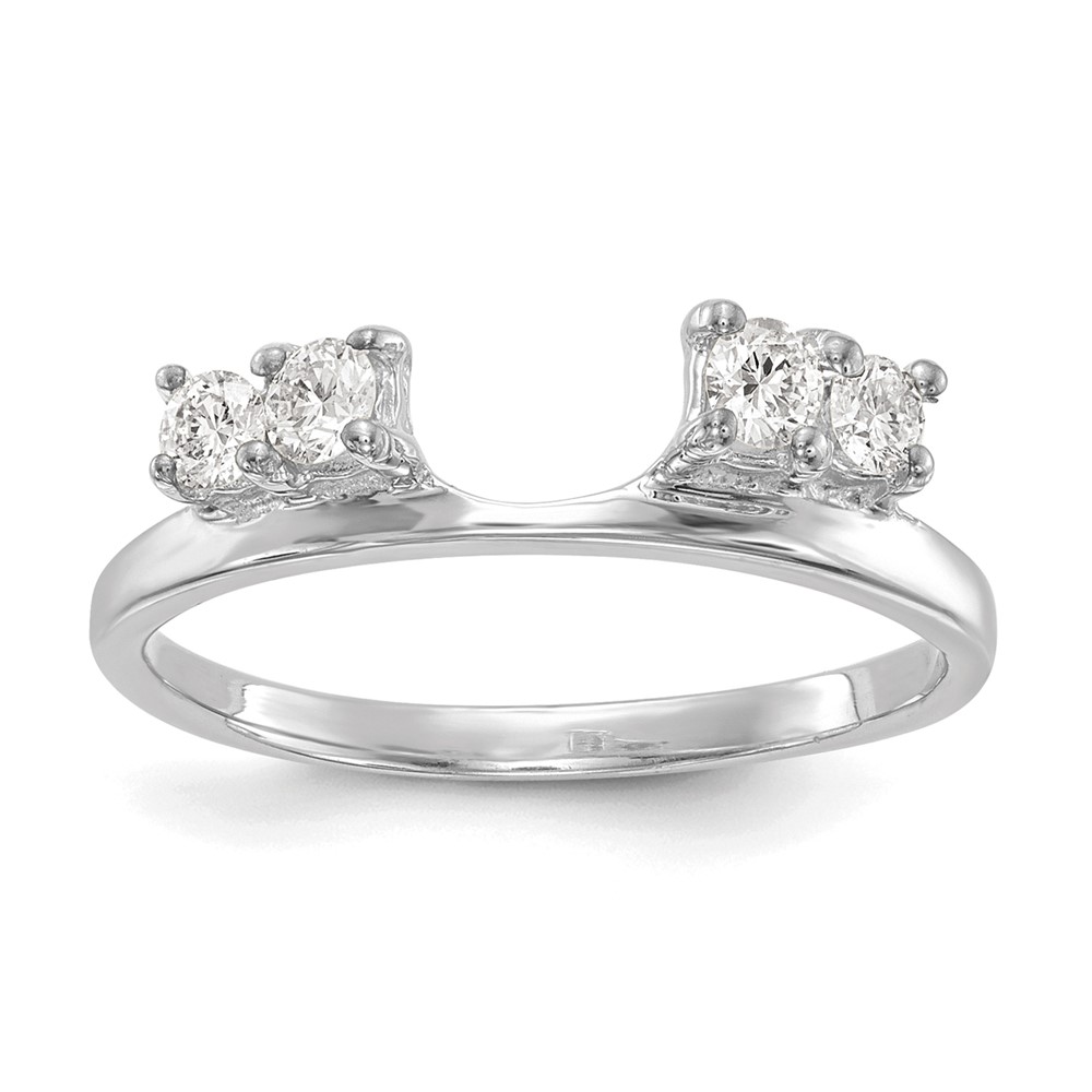 14K White Gold 0.33 Carat Lab Grown Diamond VS SI+ G+ Complete Ring Wrap