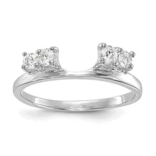 14K White Gold 0.33 Carat Lab Grown Diamond VS SI+ G+ Complete Ring Wrap