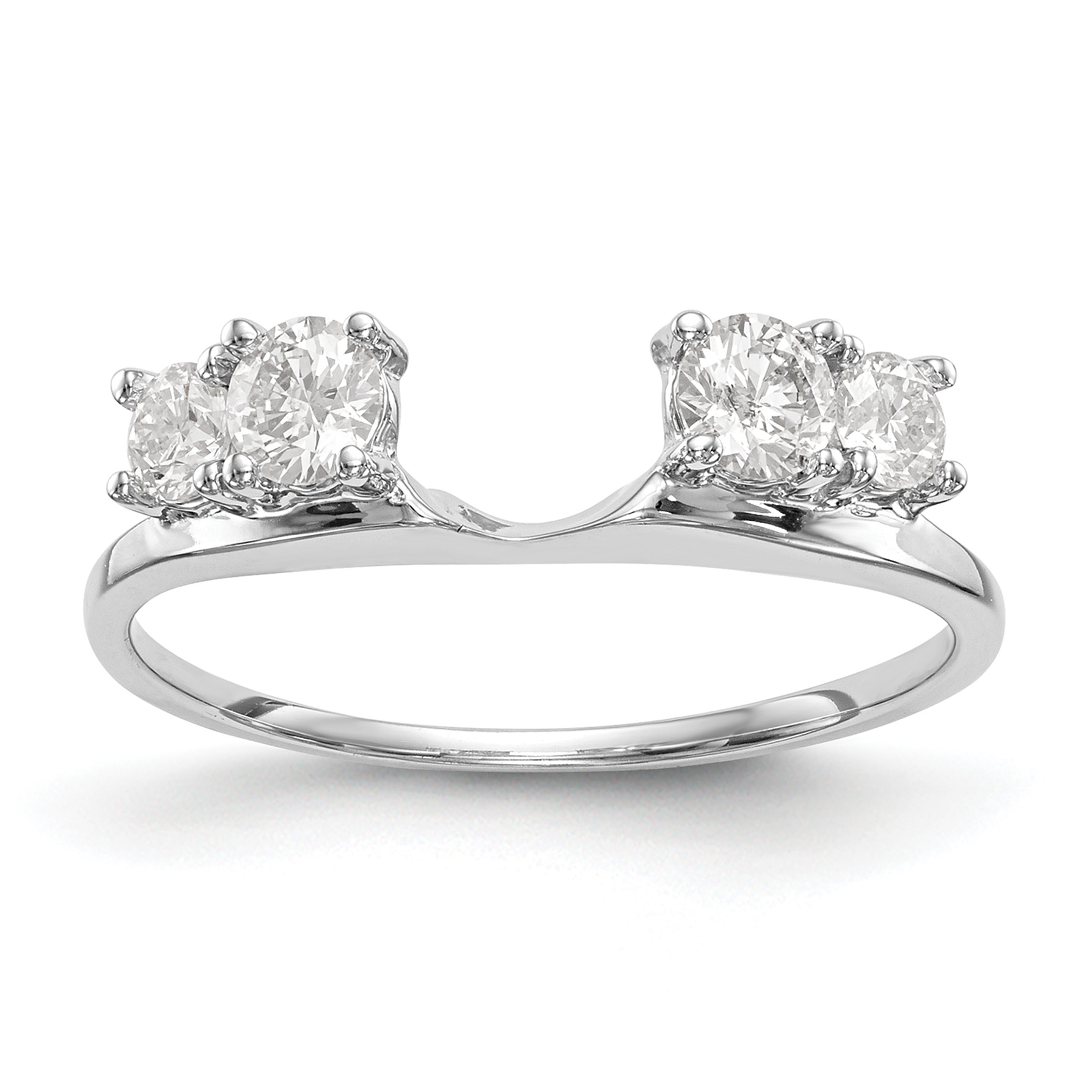 14k White Gold 1/2 carat Lab Grown Diamond VS/SI+ G+ Complete Ring Wrap (RM3072B-046-WLG)