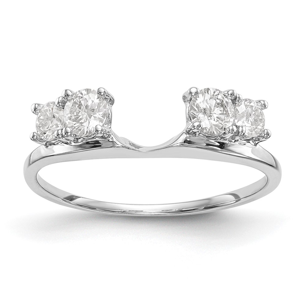 14K White Gold 0.50 Carat Lab Grown Diamond VS SI+ G+ Complete Ring Wrap