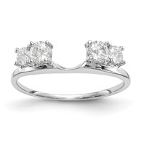 14K White Gold 0.50 Carat Lab Grown Diamond VS SI+ G+ Complete Ring Wrap view 1