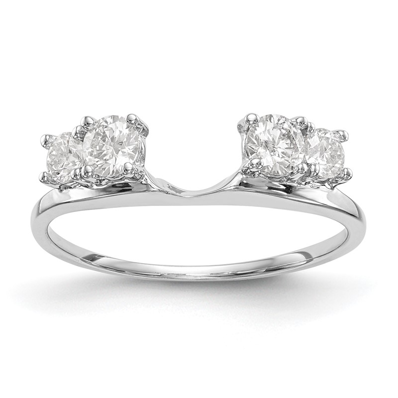 14k White Gold 1/2 carat Lab Grown Diamond VS/SI+ G+ Complete Ring Wrap