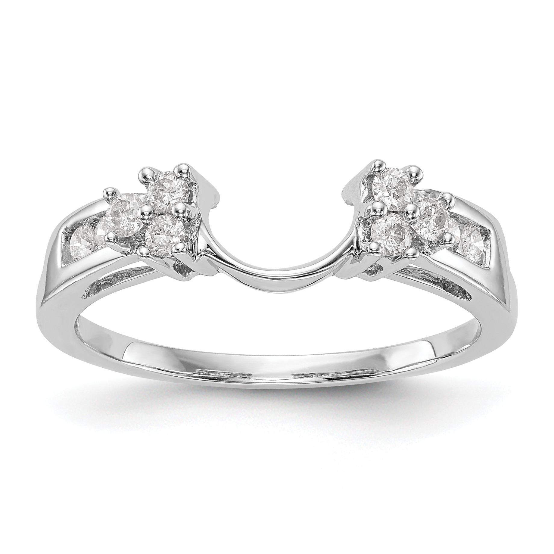 14k White Gold 1/4 carat Lab Grown Diamond VS/SI+ G+ Complete Ring Wrap (RM3078B-025-WLG)