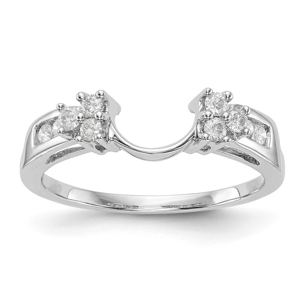 14k White Gold 1/4 carat Lab Grown Diamond VS/SI+ G+ Complete Ring Wrap (RM3078B-025-WLG)
