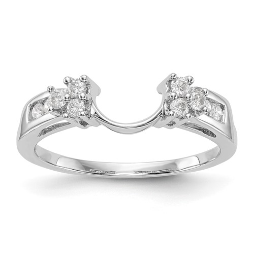14K White Gold 0.25 Carat Lab Grown Diamond VS SI+ G+ Complete Ring Wrap