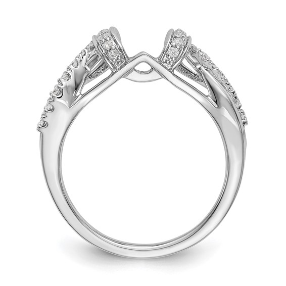14K White Gold Criss-Cross 1/4 carat Diamond Complete Wrap Ring
