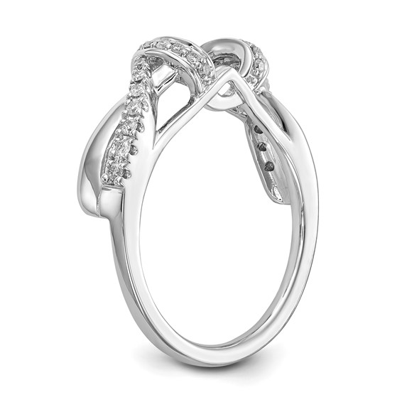 14K White Gold Criss-Cross 1/4 carat Diamond Complete Wrap Ring