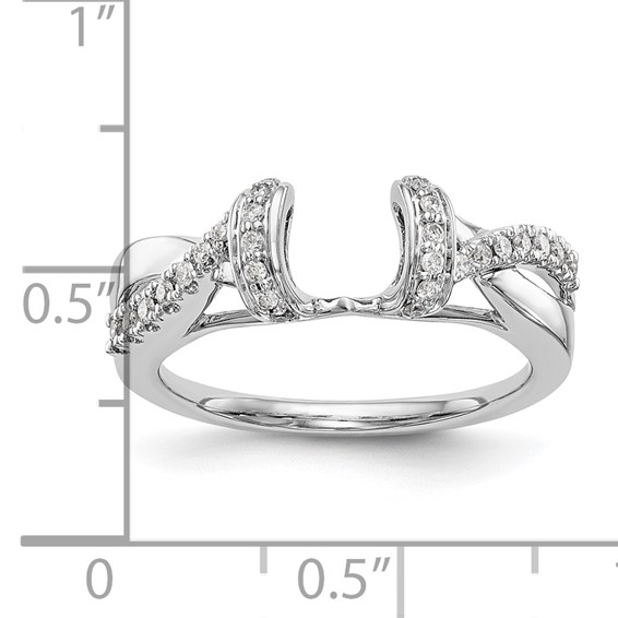 14K White Gold Criss-Cross 1/4 carat Diamond Complete Wrap Ring