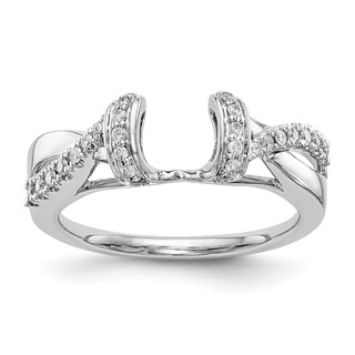 14K White Gold Criss-Cross 1/4 carat Diamond Complete Wrap Ring