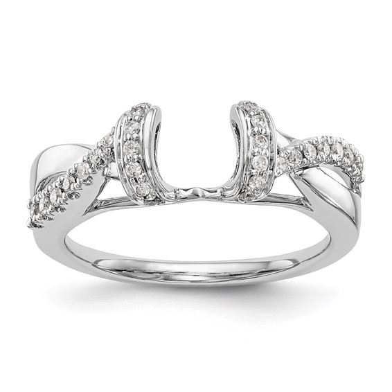 14K White Gold Criss-Cross 1/4 carat Diamond Complete Wrap Ring