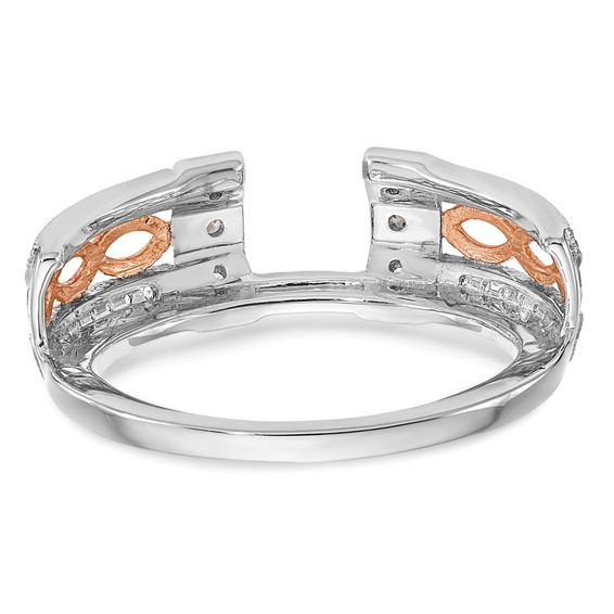 14K White Gold and Rose Gold 1/4 carat Diamond Complete Wrap Ring