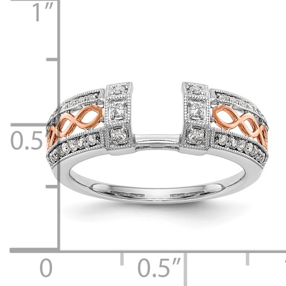 14K White Gold and Rose Gold 1/4 carat Diamond Complete Wrap Ring