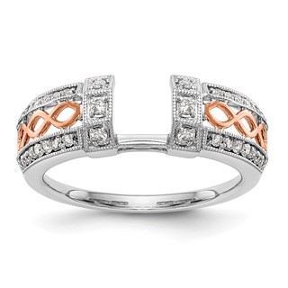 14K White Gold and Rose Gold 1/4 carat Diamond Complete Wrap Ring