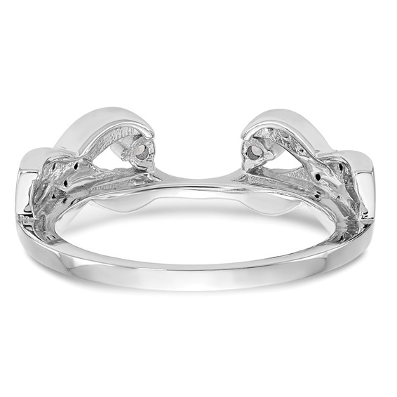 14K White Gold 1/5 carat Black and White Diamond Complete Wrap Ring