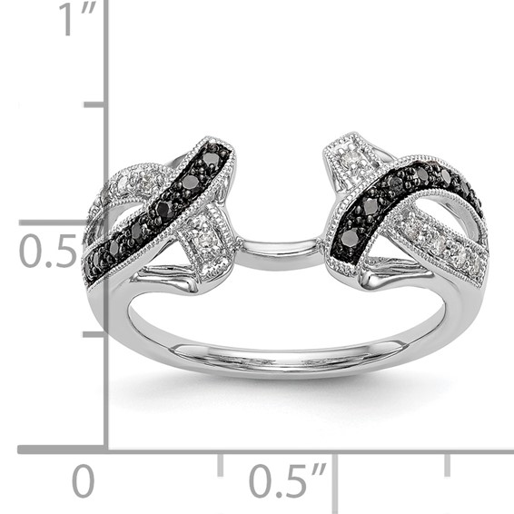 14K White Gold Black & White Diamond Wrap