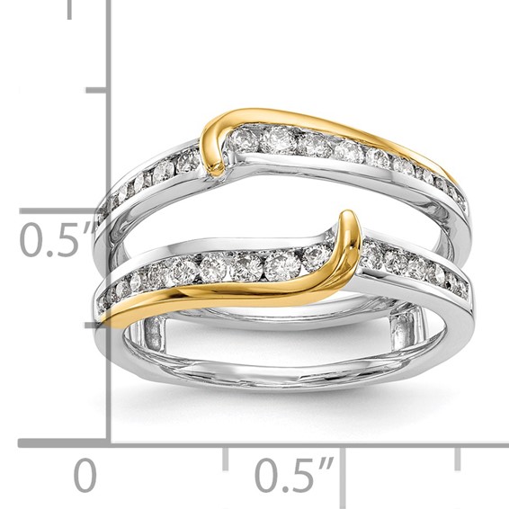 14K Two-tone 1/2 carat Diamond Complete Ring Guard