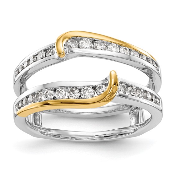 14K Two-tone 1/2 carat Diamond Complete Ring Guard