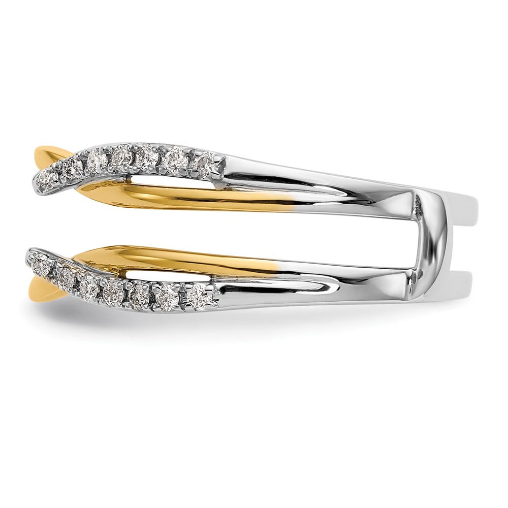 14k Two-tone 1/4 carat Lab Grown Diamond VS/SI+ G+ Complete Ring Guard (RM3098B-025-WYLG)