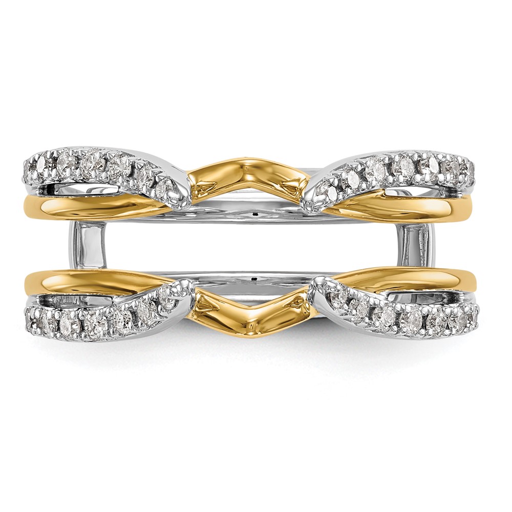 14k Two-tone 1/4 carat Lab Grown Diamond VS/SI+ G+ Complete Ring Guard (RM3098B-025-WYLG)