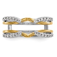 14K Two-tone 0.25 Carat Lab Grown Diamond VS SI+ G+ Complete Ring Guard view 5