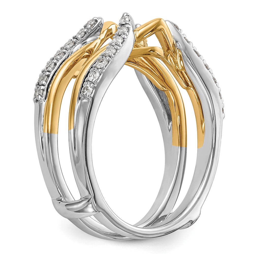 14k Two-tone 1/4 carat Lab Grown Diamond VS/SI+ G+ Complete Ring Guard (RM3098B-025-WYLG)