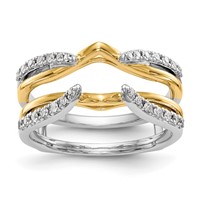 14K Two-tone 0.25 Carat Lab Grown Diamond VS SI+ G+ Complete Ring Guard view 1