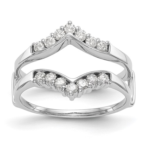 14K White Gold 0.33 Carat Lab Grown Diamond VS SI+ G+ Complete Ring Guard