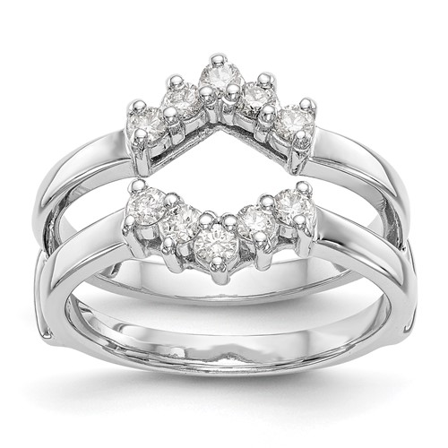 14K White Gold 0.33 Carat Lab Grown Diamond VS SI+ G+ Complete Ring Guard