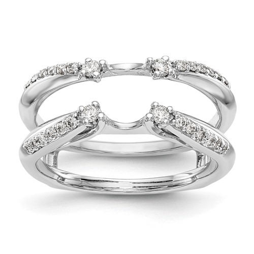 14K White Gold 0.25 Carat Lab Grown Diamond VS SI+ G+ Complete Ring Guard