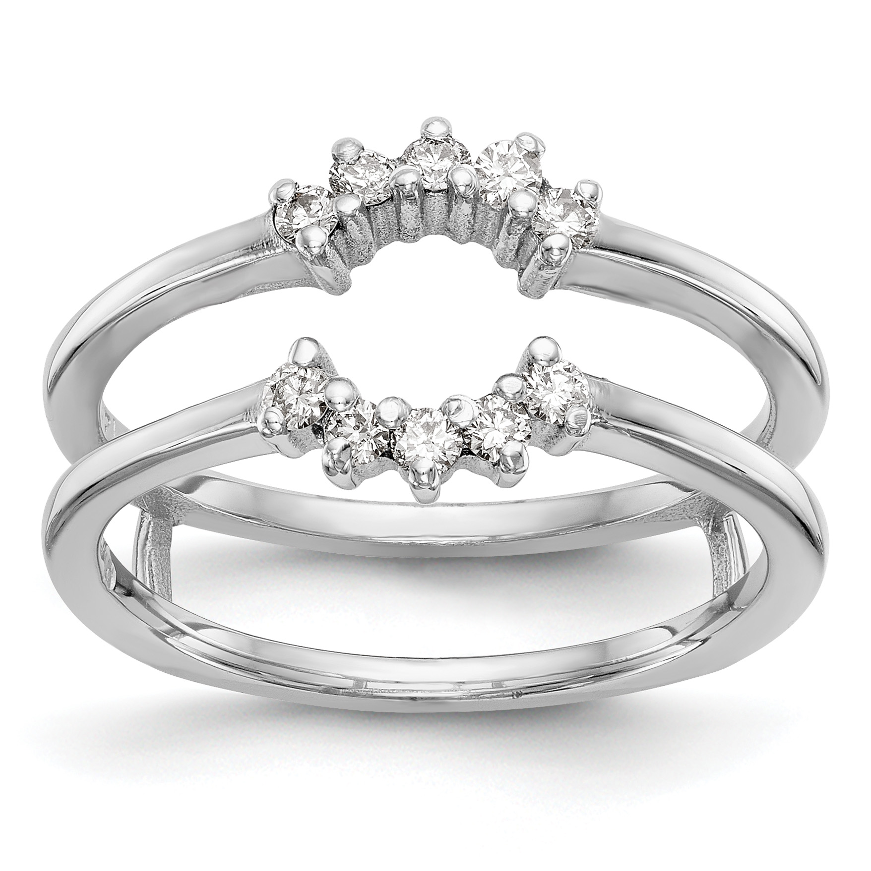 14k White Gold 1/5 carat Lab Grown Diamond VS/SI+ G+ Complete Ring Guard (RM3105B-020-7WLG)