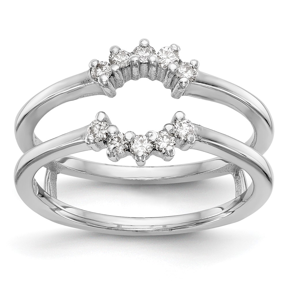 14K White Gold 0.20 Carat Lab Grown Diamond VS SI+ G+ Complete Ring Guard