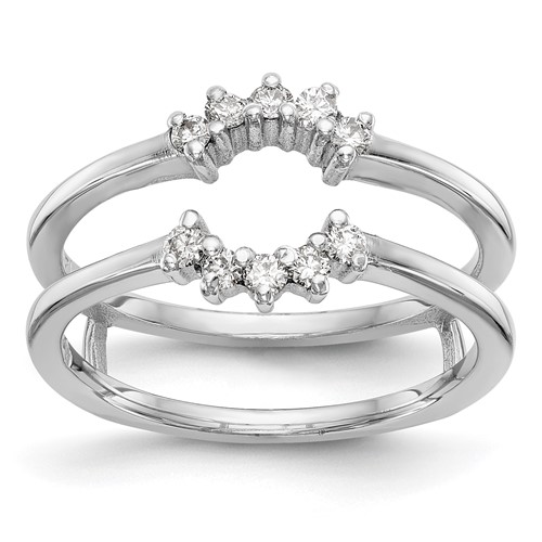 14K White Gold 0.20 Carat Lab Grown Diamond VS SI+ G+ Complete Ring Guard