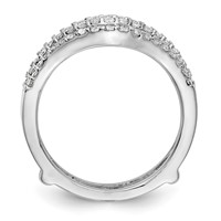 14K White Gold 0.62 Carat Lab Grown Diamond VS SI+ G+ Complete Double Row Ring Guard view 2