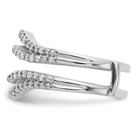14K White Gold 0.62 Carat Lab Grown Diamond VS SI+ G+ Complete Double Row Ring Guard view 4