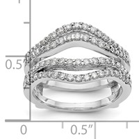 14K White Gold 0.62 Carat Lab Grown Diamond VS SI+ G+ Complete Double Row Ring Guard view 3