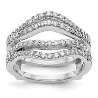 True Origin 14K White Gold 0.62 Carat Lab Grown Diamond VS+ F+ Complete Ring Guard view 1