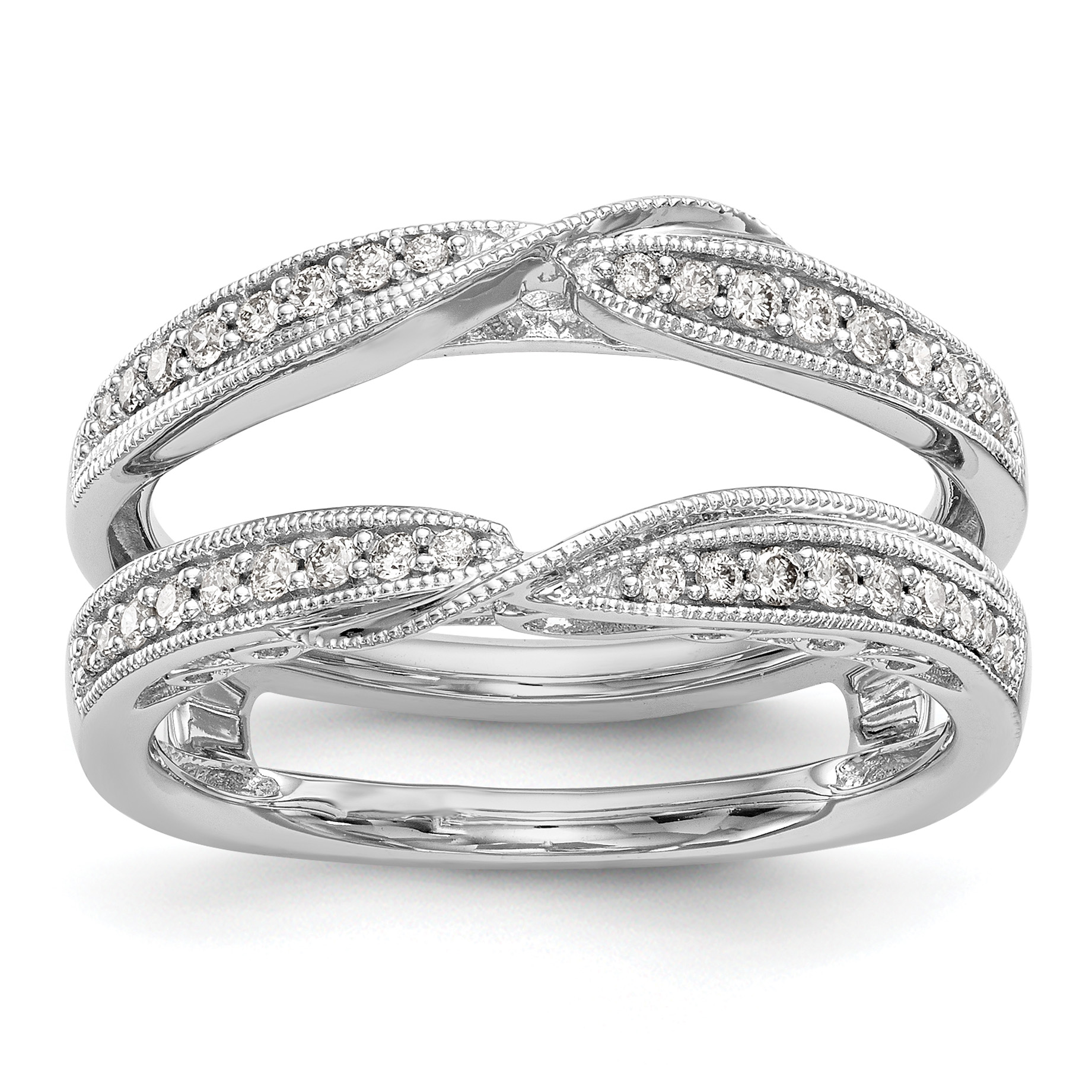 14k White Gold 1/4 carat Lab Grown Diamond VS/SI+ G+ Complete Ring Guard (RM3109B-025-WLG)