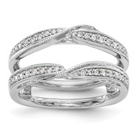 14K White Gold 0.25 Carat Lab Grown Diamond VS SI+ G+ Complete Ring Guard view 1