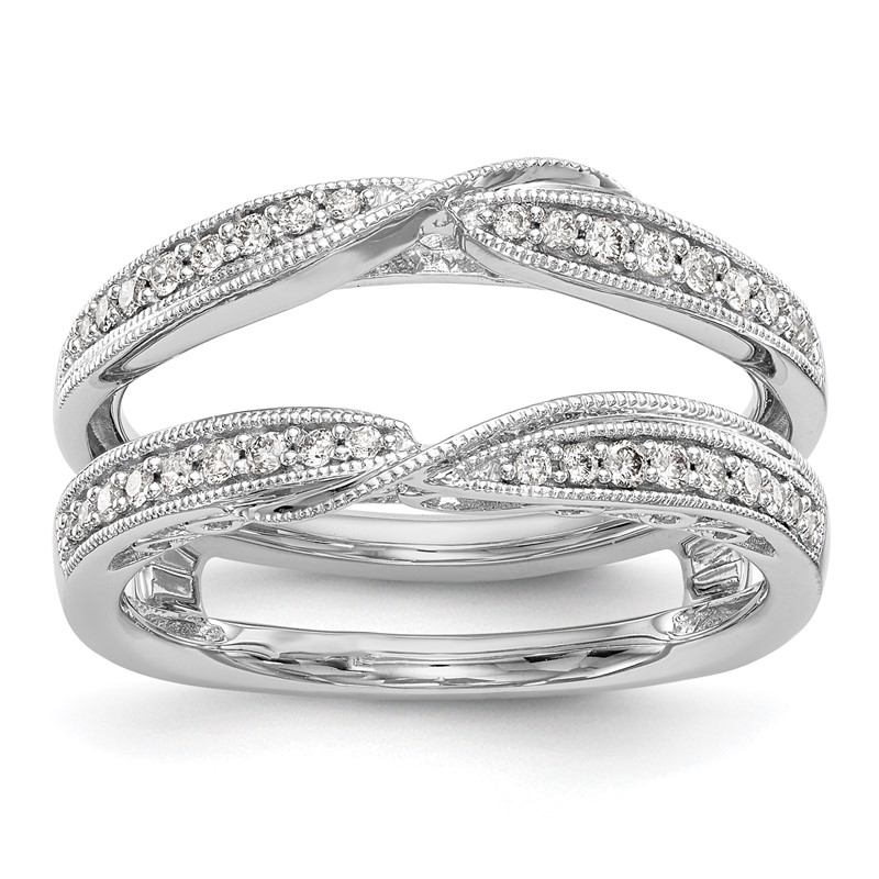 14k White Gold 1/4 carat Lab Grown Diamond VS/SI+ G+ Complete Ring Guard