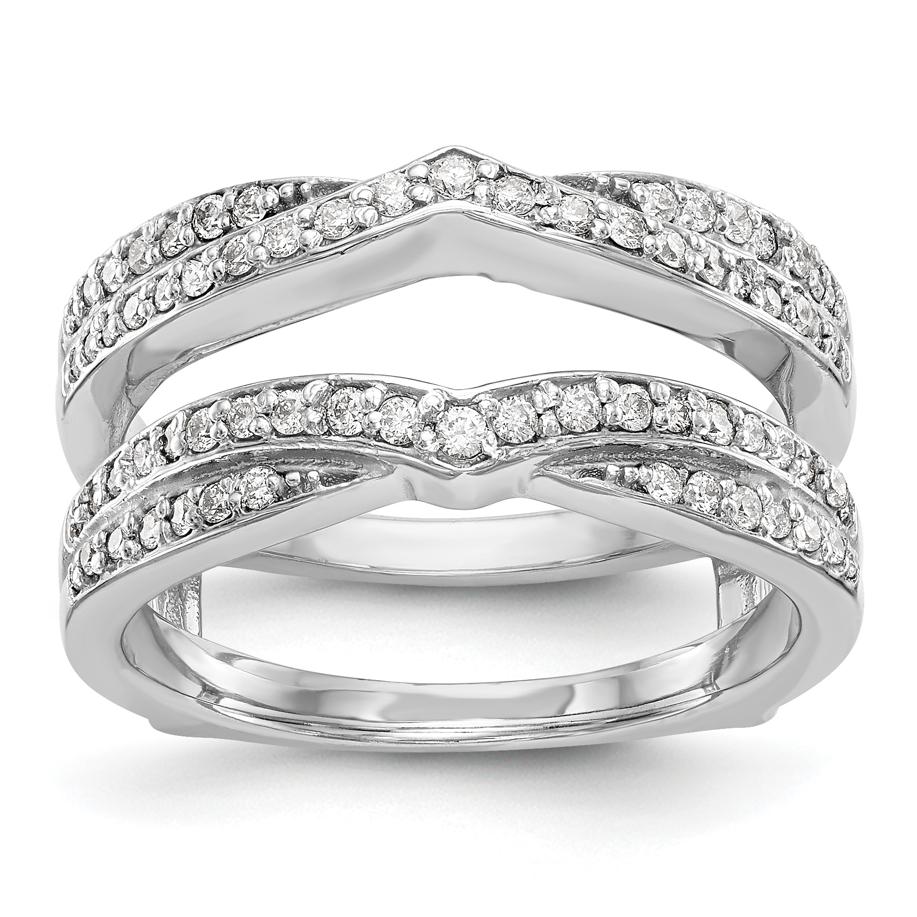 14k White Gold 1/2 carat Lab Grown Diamond VS/SI+ G+ Complete Ring Guard (RM3110B-050-WLG)