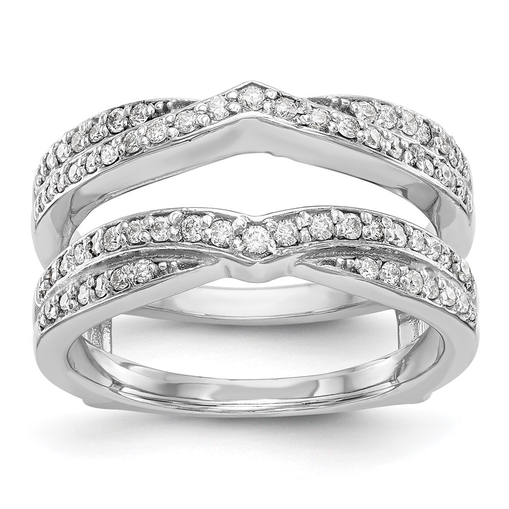 14K White Gold 0.50 Carat Lab Grown Diamond VS SI+ G+ Complete Ring Guard