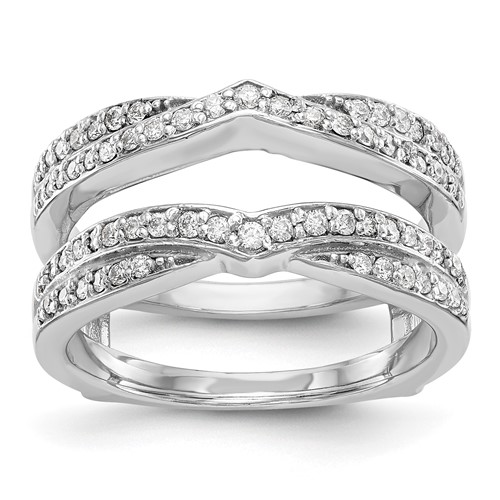 14K White Gold 0.50 Carat Lab Grown Diamond VS SI+ G+ Complete Ring Guard