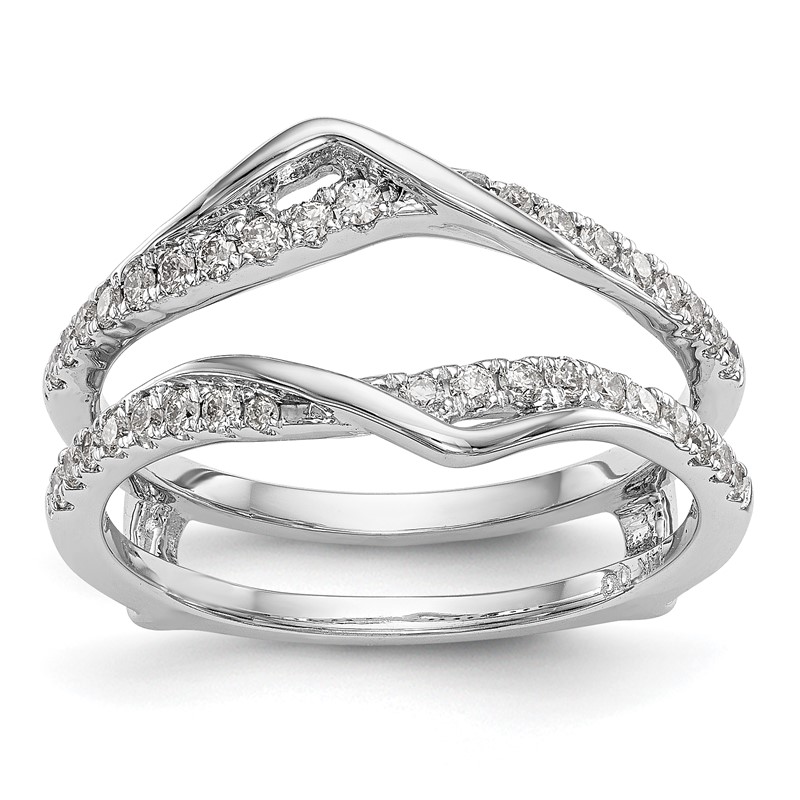 14k White Gold 1/2 carat Lab Grown Diamond VS/SI+ G+ Complete Ring Guard