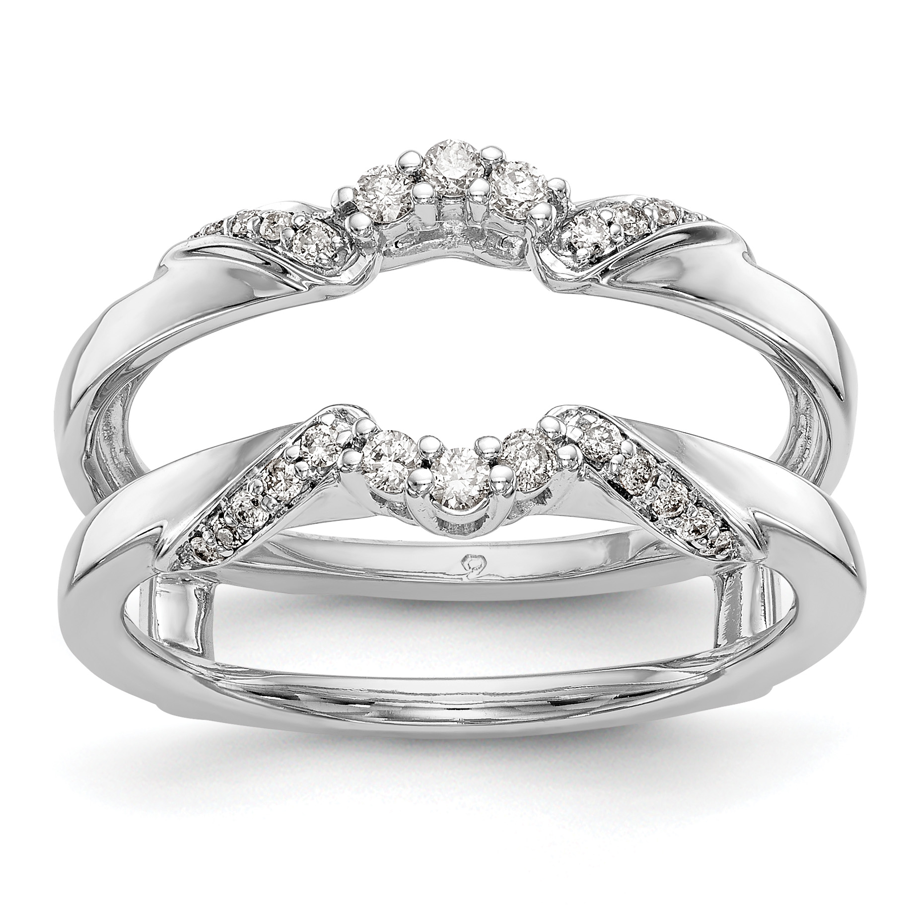14k White Gold 1/5 carat Lab Grown Diamond VS/SI+ G+ Complete Ring Guard (RM3118B-020-WLG)